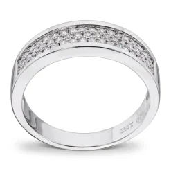 Diamonds by Frisenberg – Bred ring i hvitt gull med diamanter – Totalt 0,39 ct