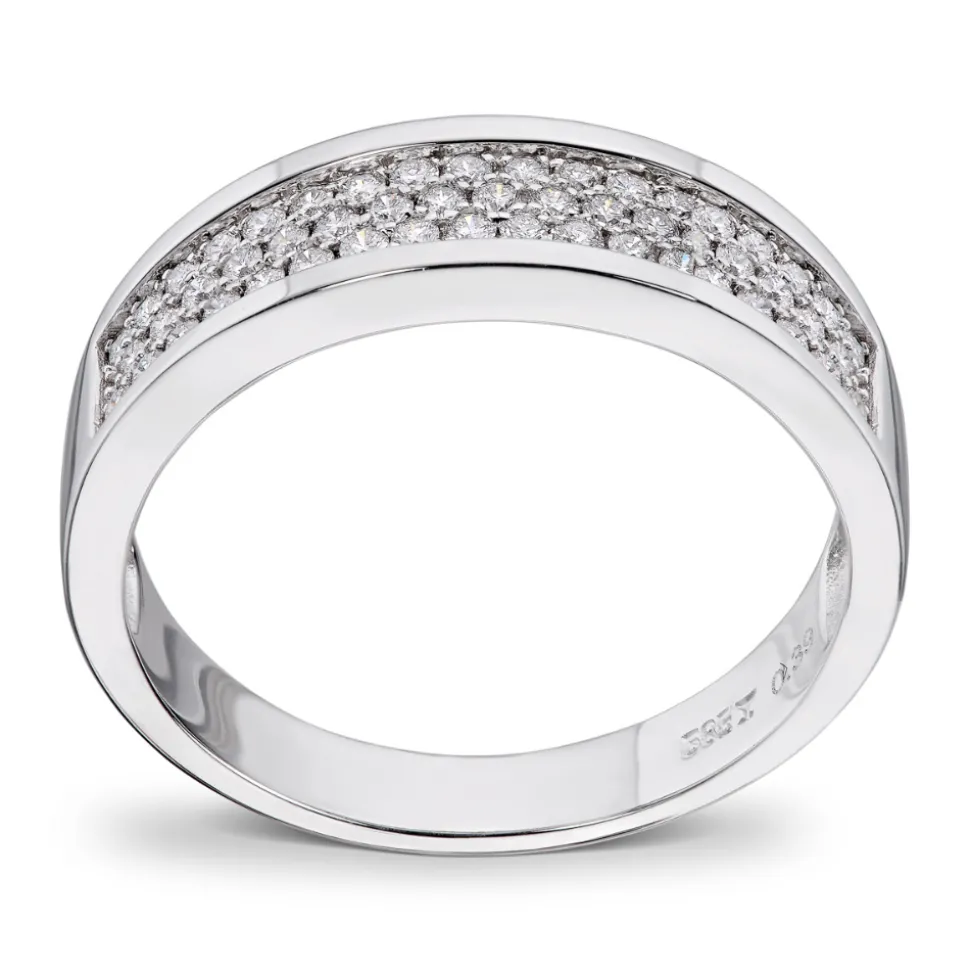 Diamonds by Frisenberg – Bred ring i hvitt gull med diamanter – Totalt 0,39 ct