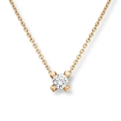 Diamonds by Frisenberg – Enstensanheng 0,50 ct TW/SI -Håndlaget ved eget verksted inkludert gult gull 585 kjede.