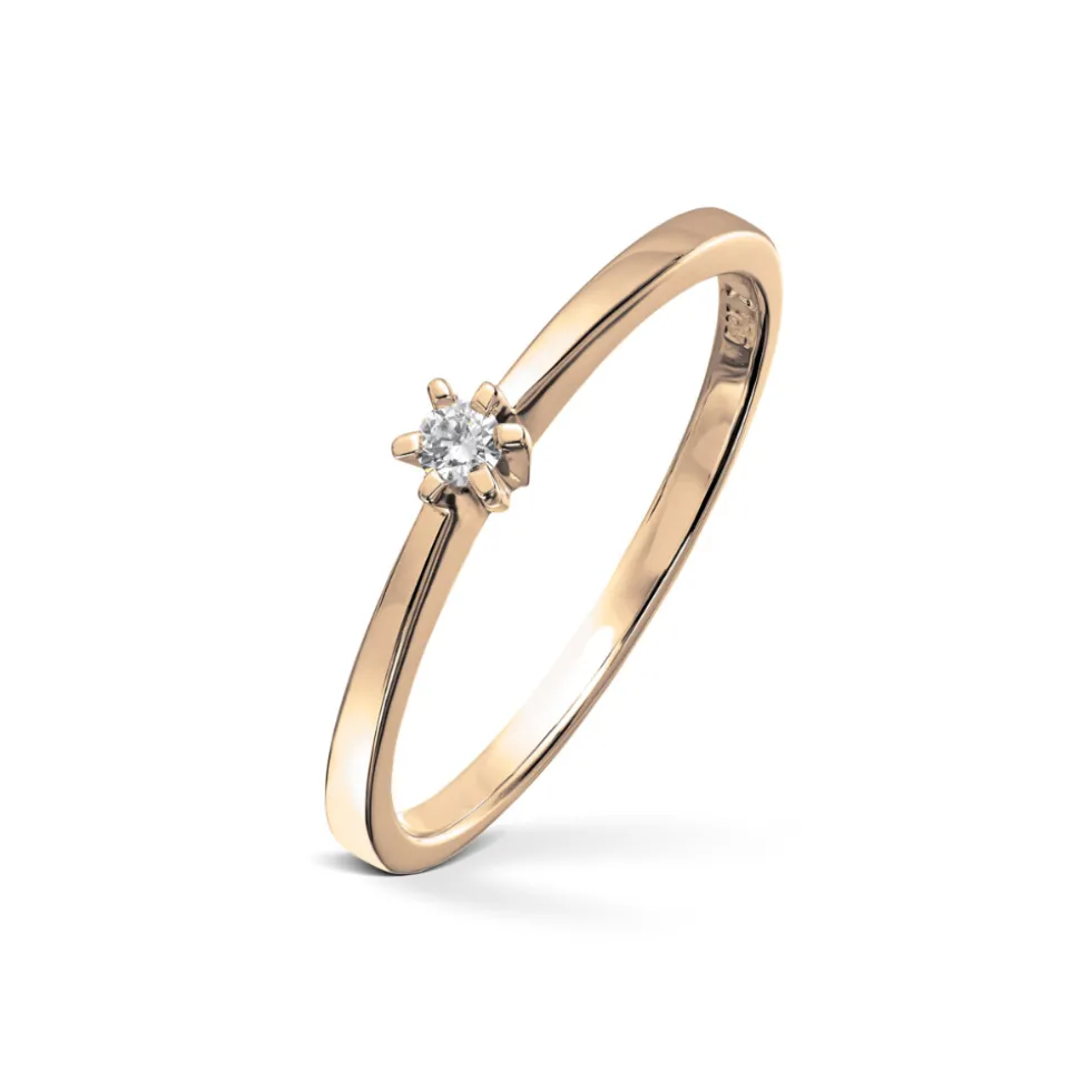 Diamonds by Frisenberg – Enstensring i gult gull med 0,05 ct TW/SI diamant