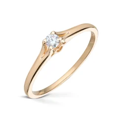 Diamonds by Frisenberg – Ensteinsring i gult gull 0,10ct TW/SI