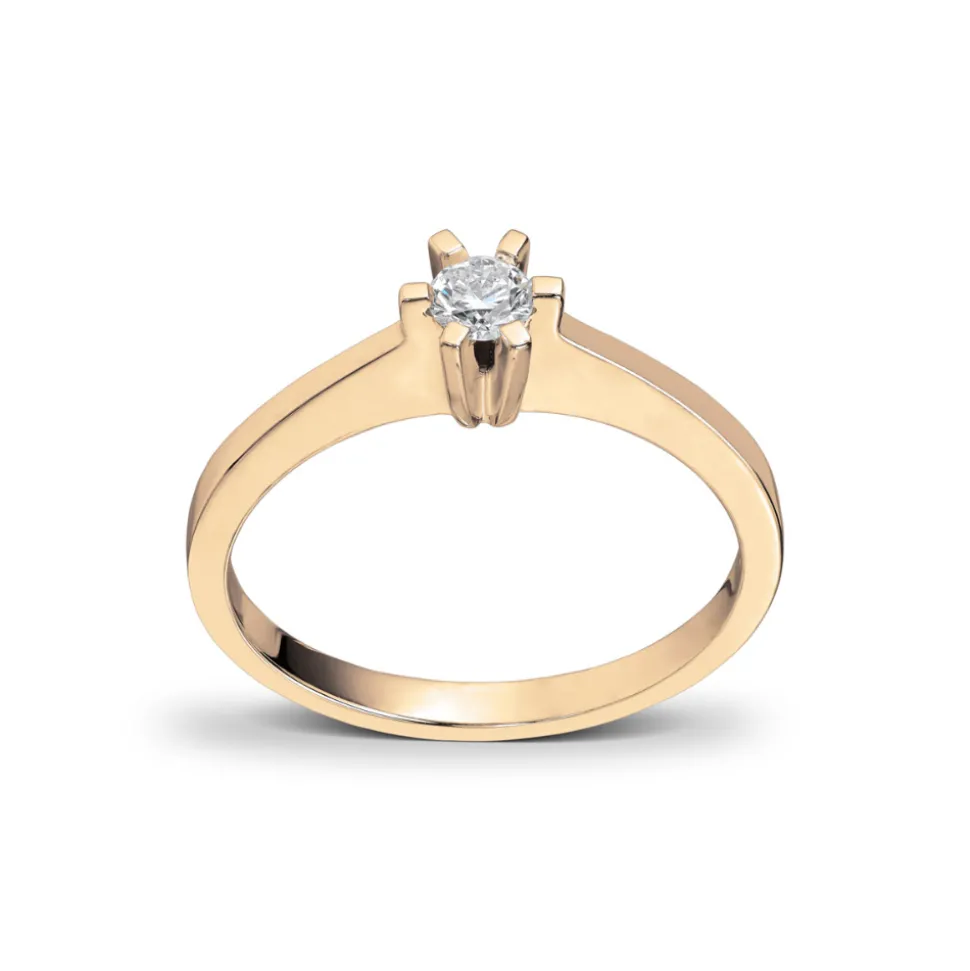 Diamonds by Frisenberg – Enstensring i gult gull 0,10 ct TW/SI diamant