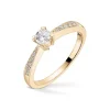 Diamonds By Frisenberg – Gult gull 14K ring – Håndlaget, isatt 1 x 0,25ct TW/SI i alt 0,34 ct