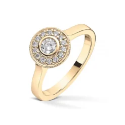 Diamonds By Frisenberg – Gult gull 14K ring – Totalt 0,34 ct – Håndlaget på eget verksted på Lillehammer