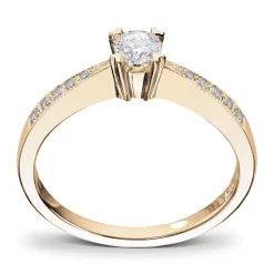 Diamonds By Frisenberg – Gult gull 14K ring – Håndlaget, isatt 1 x 0,25ct TW/SI i alt 0,34 ct