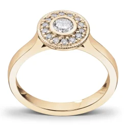 Diamonds By Frisenberg – Gult gull 14K ring – Totalt 0,34 ct – Håndlaget på eget verksted på Lillehammer