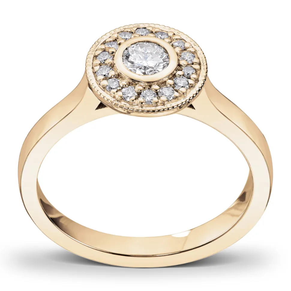 Diamonds By Frisenberg – Gult gull 14K ring – Totalt 0,34 ct – Håndlaget på eget verksted på Lillehammer