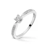 Diamonds by Frisenberg – Hvitt gull 14K ring- Håndlaget- isatt 1 x 0,15 ct TW/SI og 10 stk diamanter a 0,01 ct TW/SI