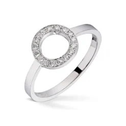 Diamonds by Frisenberg – Hvitt gull 14K ring- Håndlaget- isatt 10 stk diamanter ialt 0,16 ct TW/SI