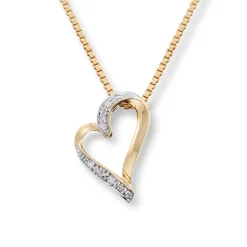 Diamonds by Frisenberg – Hjerteanheng i gult gull med totalt 0,025 ct diamanter