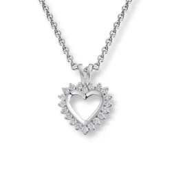 Diamonds by Frisenberg – Hvitt gull 14K anheng-Diamanthjerte på ialt 0,25 ct TW/SI