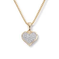 Diamonds by Frisenberg – Hjerteanheng i gult gull med totalt 0,19 ct diamanter