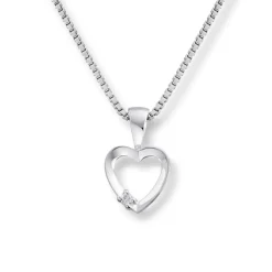 Diamonds by Frisenberg – Hjerteanheng i hvitt gull med 0,02 ct diamant