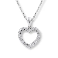 Diamonds by Frisenberg – Hjerteanheng i hvitt gull med totalt 0,50 ct diamanter
