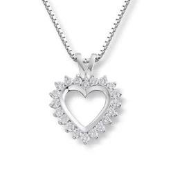 Diamonds by Frisenberg – Hjerteanheng i hvitt gull med totalt 0,50 ct diamanter
