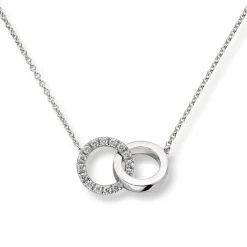 Diamonds by Frisenberg – Halssmykke i hvitt gull med 2 ringer, totalt 0,16 ct