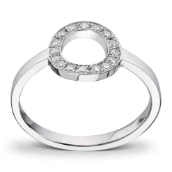 Diamonds by Frisenberg – Hvitt gull 14K ring- Håndlaget- isatt 10 stk diamanter ialt 0,16 ct TW/SI