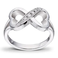 Diamonds by Frisenberg – Hvitt gull 14K ring- Håndlaget- isatt 7 stk diamanter ialt 0,10 ct TW/SI
