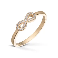 Diamonds by Frisenberg – Infinity ring i gult gull med diamanter