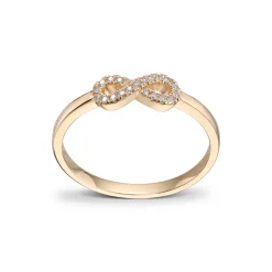 Diamonds by Frisenberg – Infinity ring i gult gull med diamanter