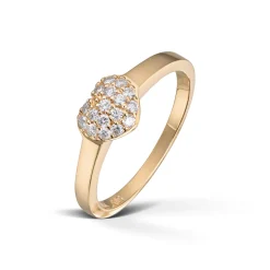 Diamonds by Frisenberg – Ring i 14k gult gull med pavert diamanthjerte