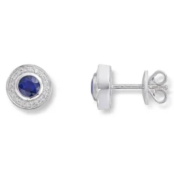 Diamonds by Frisenberg – Ørepynt i hvitt gull med safir og diamanter 0,12 ct Tw/si1