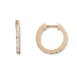 Diamonds by Frisenberg – Øreringer i gult gull med diamanter – totalt 0,14 ct