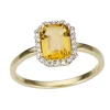 Diamonds by Frisenberg – Ring i gult gull med diamanter og en nydelig Citrin