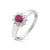 Diamonds by Frisenberg – Ring i hvitt gull – Rubin og diamanter rundt – Totalt 0,14 ct