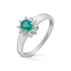 Diamonds by Frisenberg – Ring i hvitt gull – Smaragd og diamanter rundt – Totalt 0,14 ct