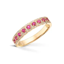 Diamonds by Frisenberg – Ring i gult gull med rubin og diamanter