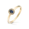 Diamonds by Frisenberg – Ring i gult gull med safir og 0,04 ct diamanter
