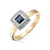 Diamonds by Frisenberg – Ring i gult gull med safir og 0,12 ct diamanter