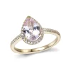 Diamonds by Frisenberg – Ring i gult gull medpearshape morganitt og sidediamanter