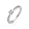 Diamonds by Frisenberg – Ring i hvitt gull med 0,15ct + 0,09 ct sidediamanter