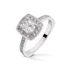 Diamonds by Frisenberg – Ring i hvitt gull med 0,70 ct TW/VS1 cushion cut diamant – Totalt 0,98 ct