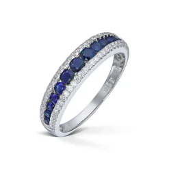 Diamonds by Frisenberg – Ring i hvitt gull med diamanter og safirer