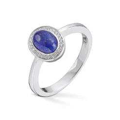 Diamonds by Frisenberg – Ring i hvitt gull med lapis og diamanter – Totalt 0,07 ct