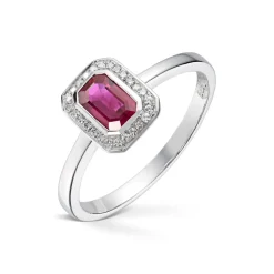 Diamonds by Frisenberg – Ring i hvitt gull med rubin og 0,07 ct diamanter