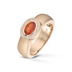 Diamonds by Frisenberg – Ring i 14k gult gull med ildopal og diamanter