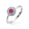 Diamonds by Frisenberg – Ring i hvitt gull med rubin og 0,09 ct diamanter
