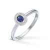 Diamonds by Frisenberg – Ring i hvitt gull med safir og 0,04 ct diamanter