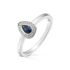 Diamonds by Frisenberg – Ring i hvitt gull med safir og 0,05 ct diamanter