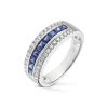 Diamonds by Frisenberg – Ring i hvitt gull med safir og 0,28 ct diamanter