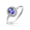 Diamonds by Frisenberg – Ring i hvitt gull med tanzanitt og 0,11 ct diamanter