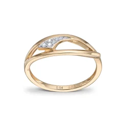 Diamonds by Frisenberg – Ring i gult gull med diamanter, 0,04ct TW/SI