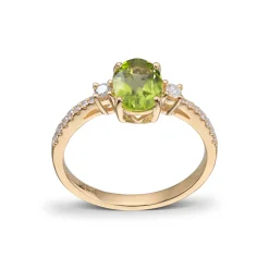 Diamonds by Frisenberg – Ring i gult gull med peridot og diamant