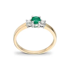 Diamonds by Frisenberg – Ring i gult gull med smaragd og 0,11 ct diamanter