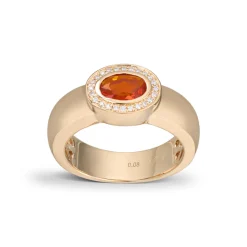 Diamonds by Frisenberg – Ring i 14k gult gull med ildopal og diamanter