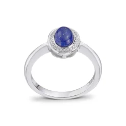 Diamonds by Frisenberg – Ring i hvitt gull med lapis og diamanter – Totalt 0,07 ct